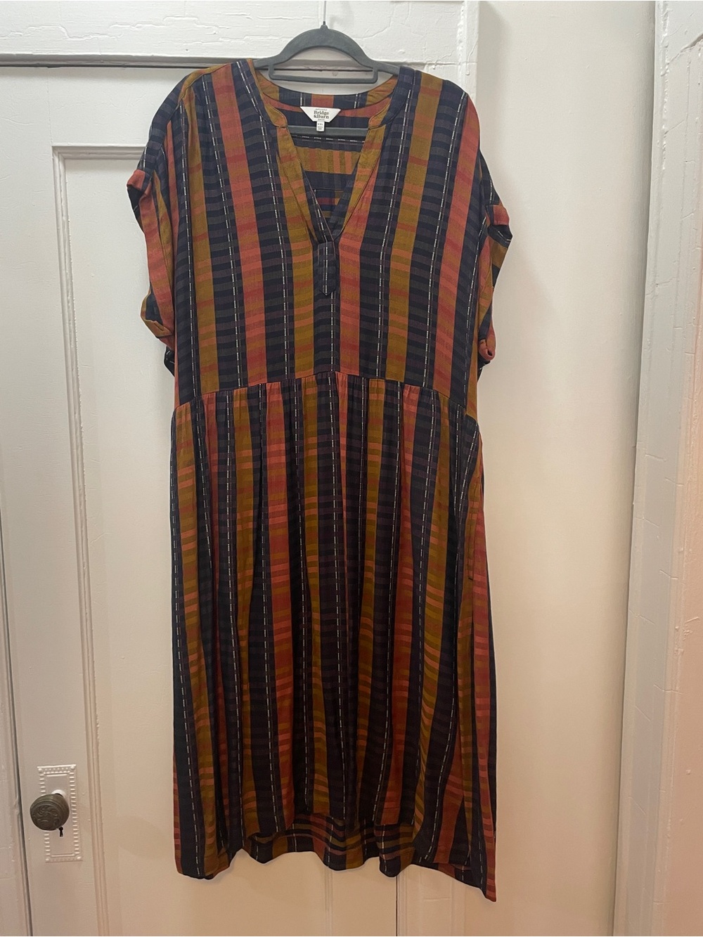 Multicolor Stripe Midi Bridge and Burn Dress